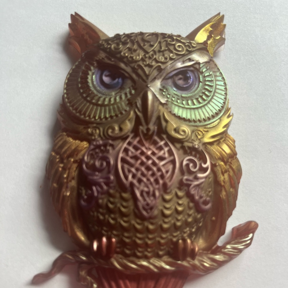 Colorful resin owl